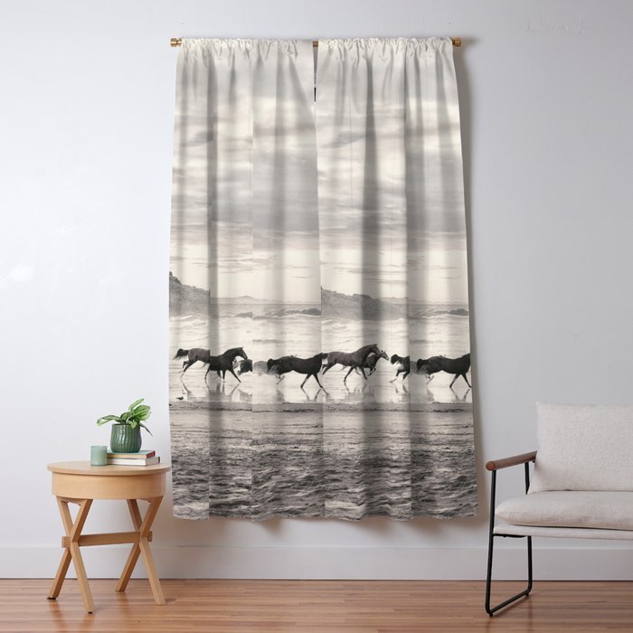 Horses on the Beach Window Curtain Gallery Image 1