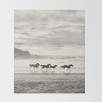 Horses on the Beach Throw Blanket Gallery Image 2