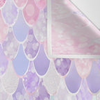 Cute Mermaid Pattern, Light Pink, Purple, Teal Wall Tapestry Gallery Image 3