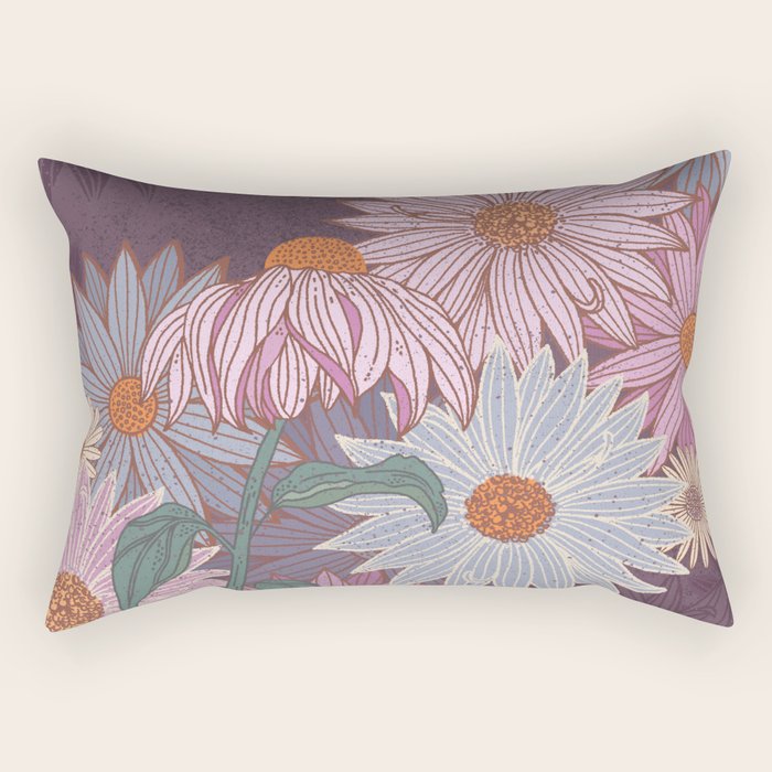 Monarch Butterfly and Wildflowers Rectangular Pillow Gallery Image 2