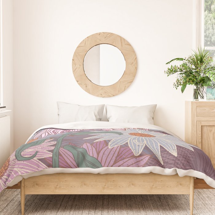 Monarch Butterfly and Wildflowers Duvet Cover Gallery Image 3
