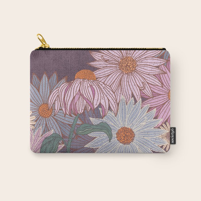 Monarch Butterfly and Wildflowers Carry All Pouch Gallery Image 1