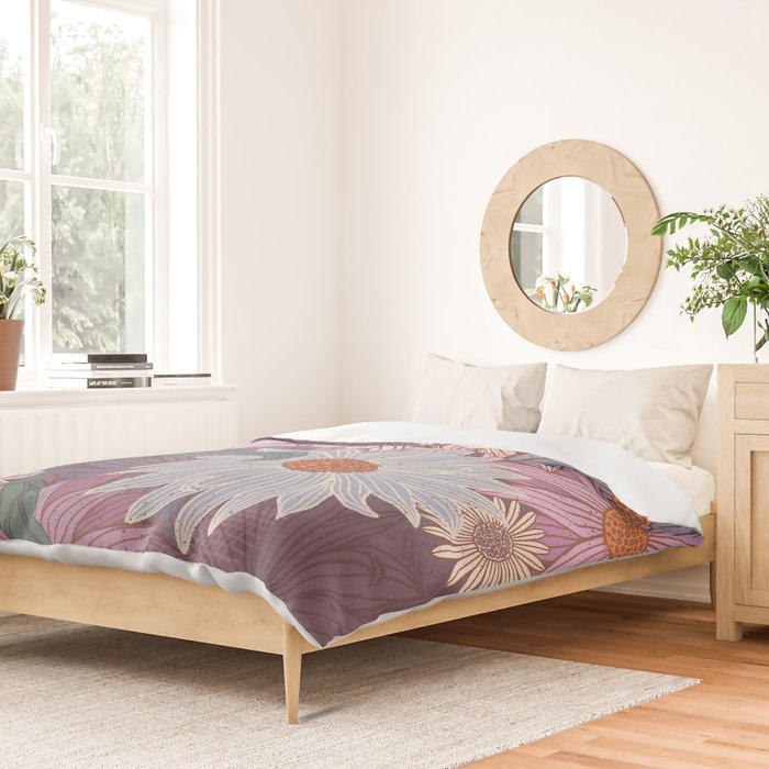 Monarch Butterfly and Wildflowers Duvet Cover Gallery Image 2