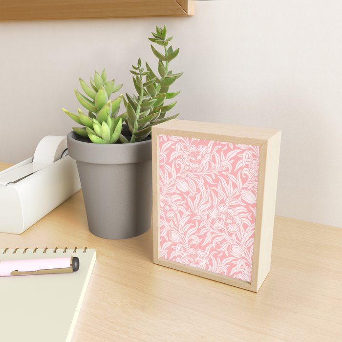 Coquette Aesthetic Pastel Pink Vintage Floral Botanical Pattern Mini Art Print Gallery Image 2