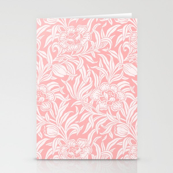 Coquette Aesthetic Pastel Pink Vintage Floral Botanical Pattern Stationery Card Gallery Image 2
