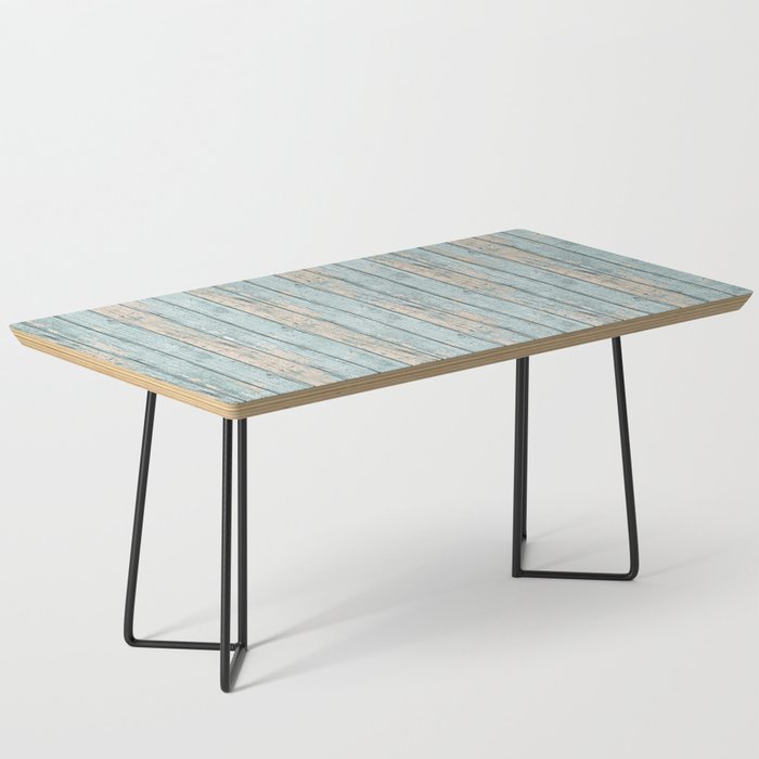 Rustic Beach Driftwood Vacation Blue Texture Coffee Table Gallery Image 1