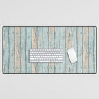 Rustic Beach Driftwood Vacation Blue Texture Desk Mat Gallery Image 1