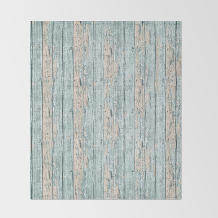 Rustic Beach Driftwood Vacation Blue Texture Throw Blanket Gallery Image 2