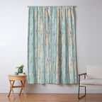 Rustic Beach Driftwood Vacation Blue Texture Window Curtain Gallery Image 5