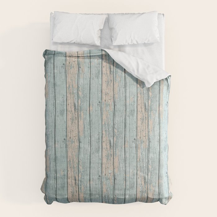 Rustic Beach Driftwood Vacation Blue Texture Comforter Gallery Image 6