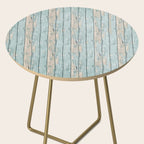 Rustic Beach Driftwood Vacation Blue Texture Side Table Gallery Image 2