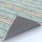 Rustic Beach Driftwood Vacation Blue Texture Rug Gallery Image 4