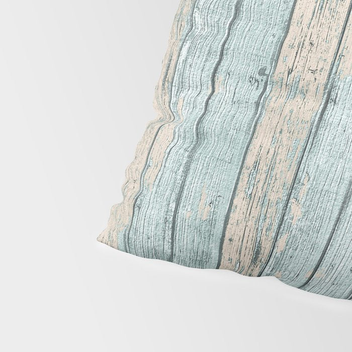 Rustic Beach Driftwood Vacation Blue Texture Pillow Sham Gallery Image 4