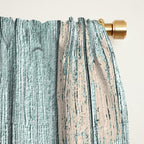 Rustic Beach Driftwood Vacation Blue Texture Window Curtain Gallery Image 2