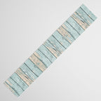 Rustic Beach Driftwood Vacation Blue Texture Table Runner Gallery Image 3