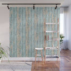 Rustic Beach Driftwood Vacation Blue Texture Wall Mural Gallery Image 1