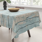 Rustic Beach Driftwood Vacation Blue Texture Tablecloth Gallery Image 3