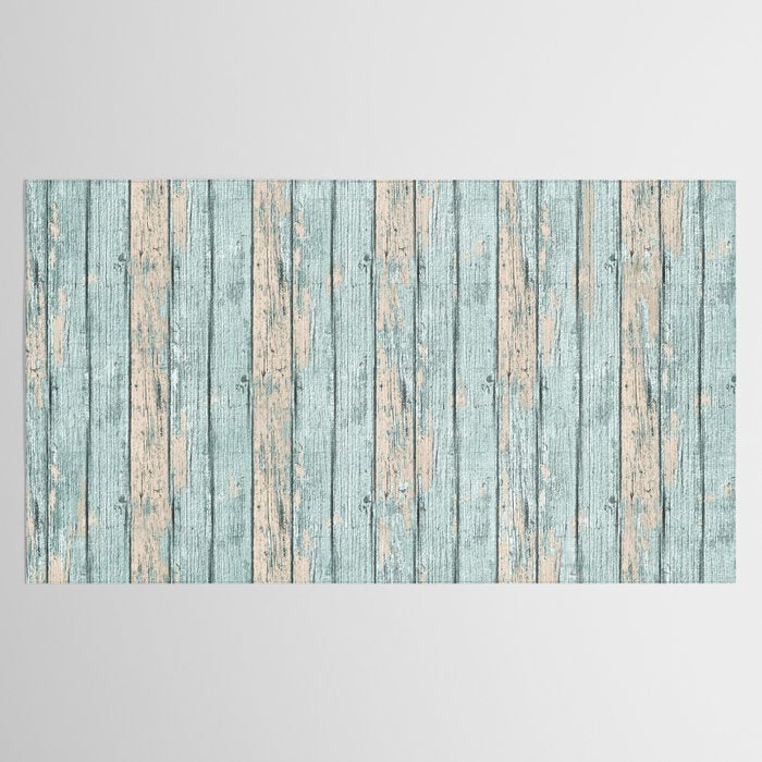 Rustic Beach Driftwood Vacation Blue Texture Tablecloth Gallery Image 2