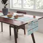 Rustic Beach Driftwood Vacation Blue Texture Table Runner Gallery Image 2