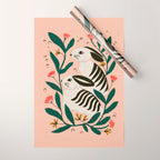 Hares Among Flowers Wrapping Paper Gallery Image 1