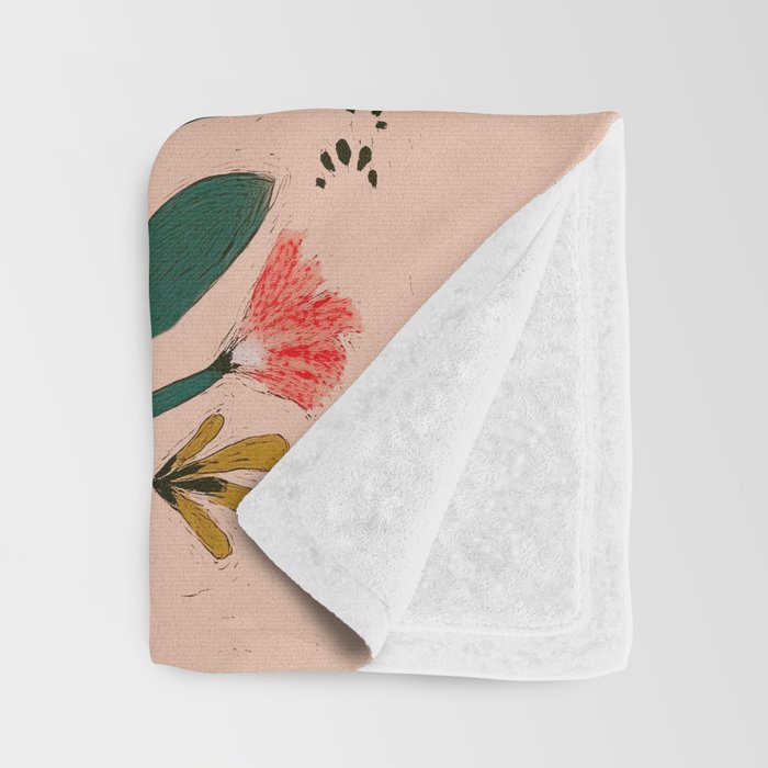 Hares Among Flowers Throw Blanket Gallery Image 3