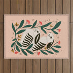 Hares Among Flowers Outdoor Rug Gallery Image 1