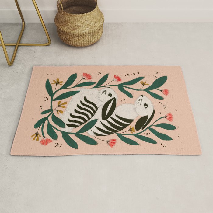 Hares Among Flowers Rug Gallery Image 1