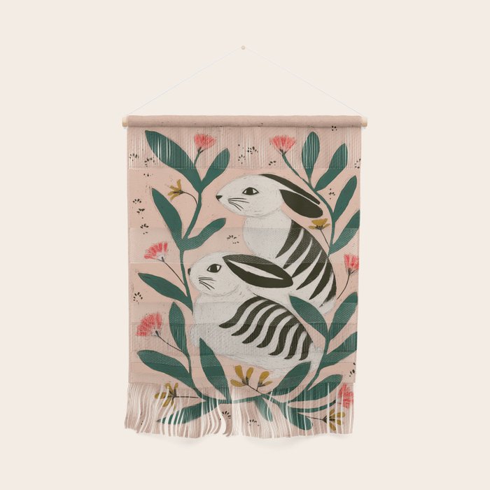 Hares Among Flowers Wall Hanging Gallery Image 1
