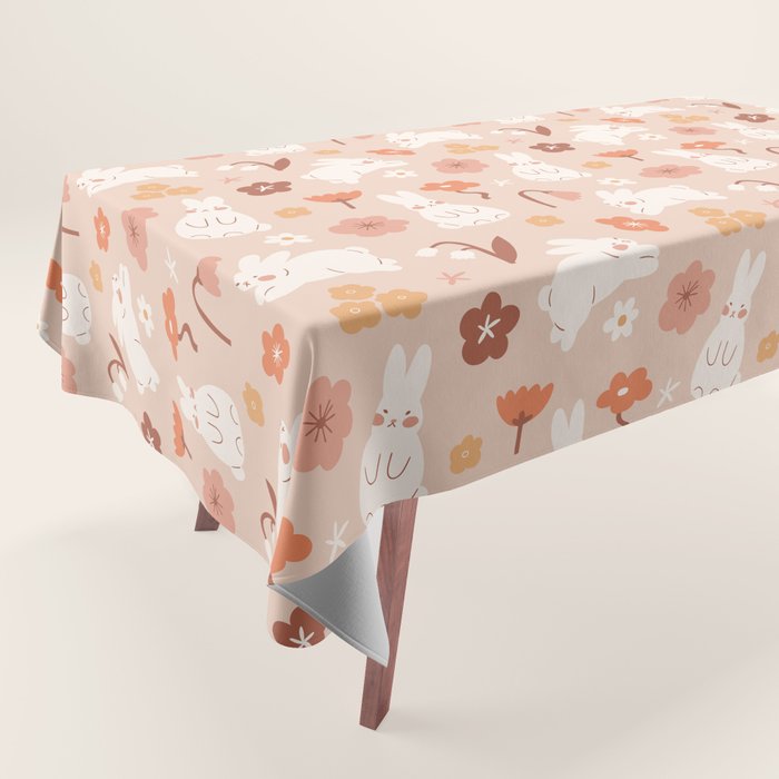 Cute bunny illustration Tablecloth Gallery Image 1