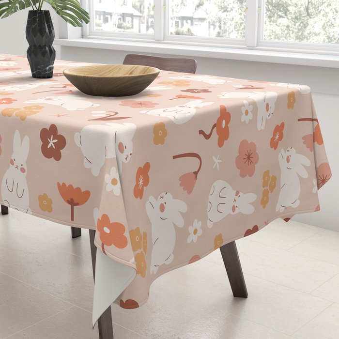 Cute bunny illustration Tablecloth Gallery Image 3