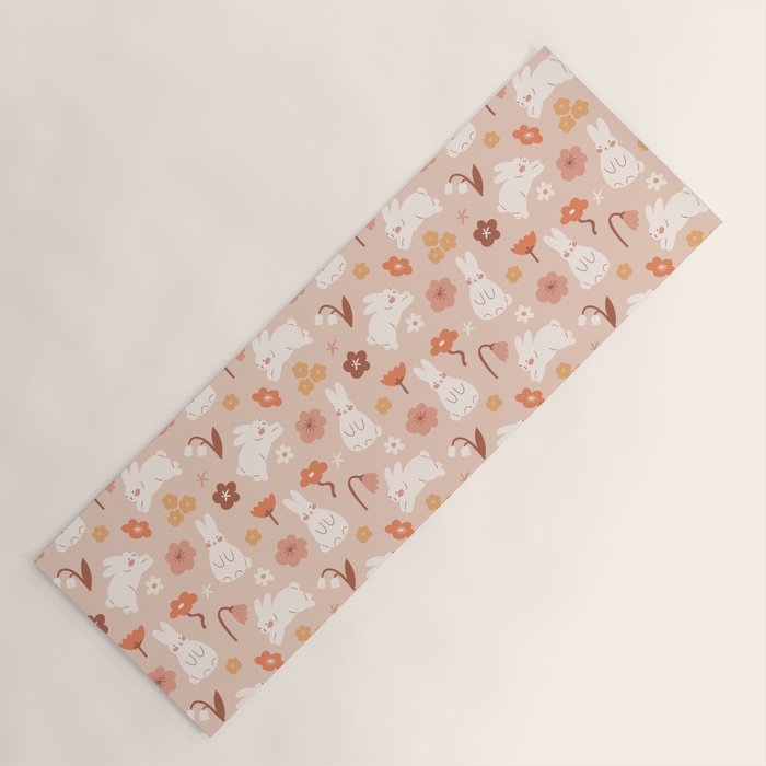 Cute bunny illustration Yoga Mat Gallery Image 1