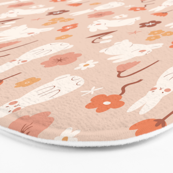 Cute bunny illustration Bath Mat Gallery Image 3