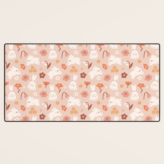 Cute bunny illustration Desk Mat Gallery Image 3