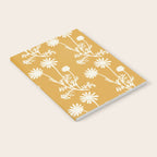 Wild Daisies Floral Botanical Pattern in Mustard Notebook Gallery Image 2