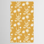 Wild Daisies Floral Botanical Pattern in Mustard Tablecloth Gallery Image 2