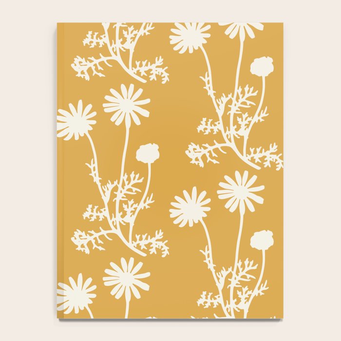 Wild Daisies Floral Botanical Pattern in Mustard Notebook Gallery Image 4
