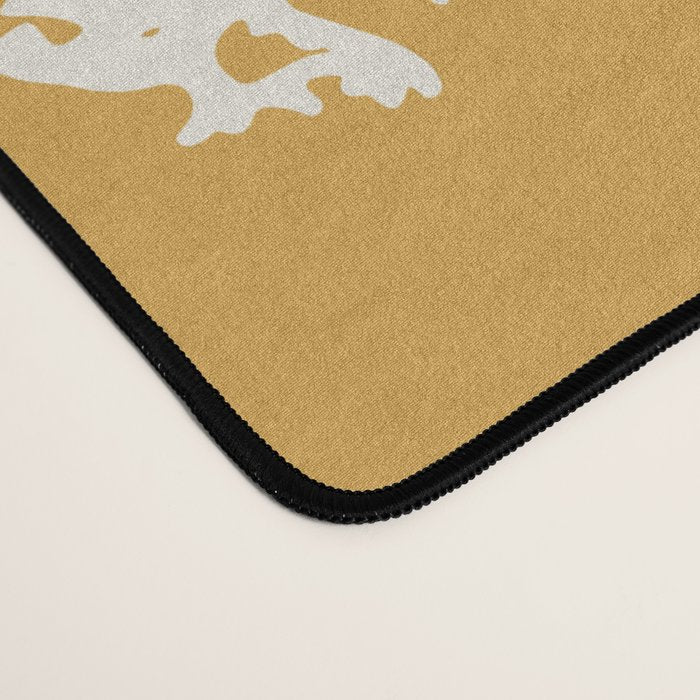 Wild Daisies Floral Botanical Pattern in Mustard Desk Mat Gallery Image 4