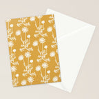 Wild Daisies Floral Botanical Pattern in Mustard Stationery Card Gallery Image 2