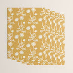 Wild Daisies Floral Botanical Pattern in Mustard Wrapping Paper Gallery Image 3