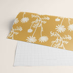 Wild Daisies Floral Botanical Pattern in Mustard Wrapping Paper Gallery Image 2