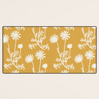 Wild Daisies Floral Botanical Pattern in Mustard Desk Mat Gallery Image 3