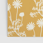 Wild Daisies Floral Botanical Pattern in Mustard Poster Gallery Image 3