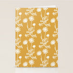Wild Daisies Floral Botanical Pattern in Mustard Stationery Card Gallery Image 2