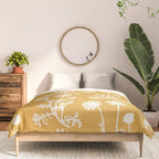 Wild Daisies Floral Botanical Pattern in Mustard Comforter Gallery Image 3