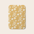 Wild Daisies Floral Botanical Pattern in Mustard Bath Mat Gallery Image 1