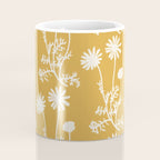 Wild Daisies Floral Botanical Pattern in Mustard Coffee Mug Gallery Image 4