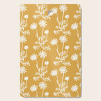 Wild Daisies Floral Botanical Pattern in Mustard Cutting Board Gallery Image 1