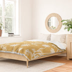 Wild Daisies Floral Botanical Pattern in Mustard Duvet Cover Gallery Image 2