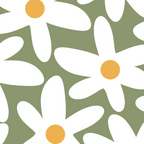 Daisy Time Retro Floral Pattern Sage Green White Mustard Coffee Mug Gallery Image 2