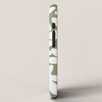 Daisy Time Retro Floral Pattern Sage Green White Mustard iPhone Case Gallery Image 2